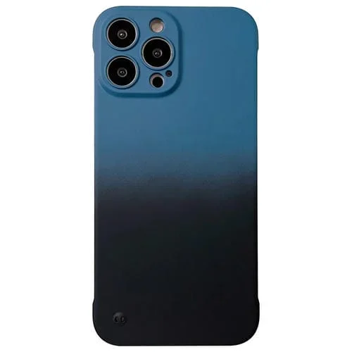 Estuche para Teléfono iPhone Xs Max Gradiente Sensación de Piel sin Marco (Azul + Negro)