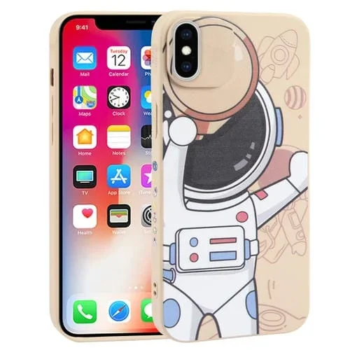 Estuche para Teléfono iPhone Xs / X Binoculares Spaceman (Beige)
