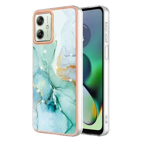 Estuche para Teléfono Motorola Moto G54 Imd Doble Cara Mármol Galvanizado (Verde)