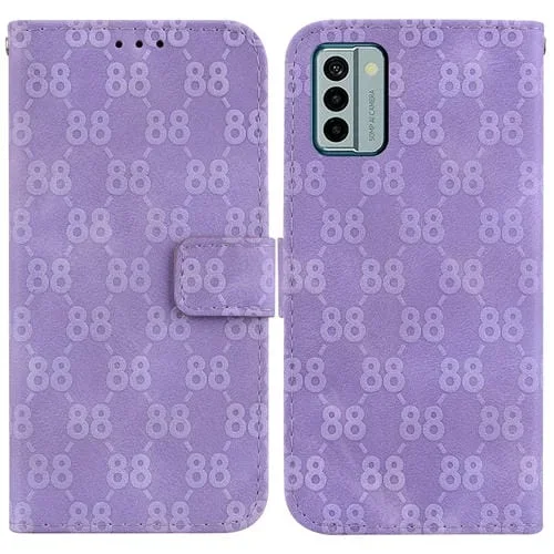 Estuche para Teléfono Nokia X30 Cuero en Relieve Doble Forma de 8 (Púrpura)