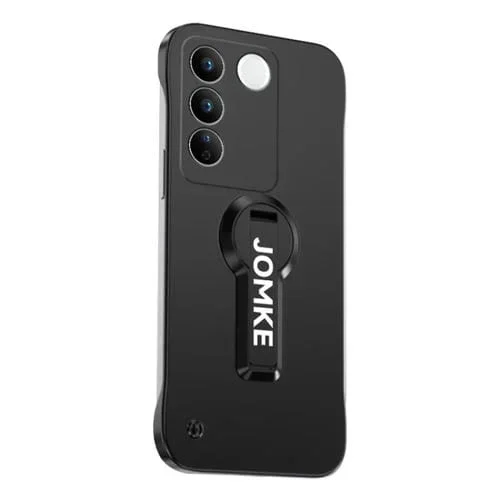 Estuche para Teléfono para PC con Soporte Giratorio de 360 Grados y Barniz para Hornear para Vivo S16 Pro (Negro)