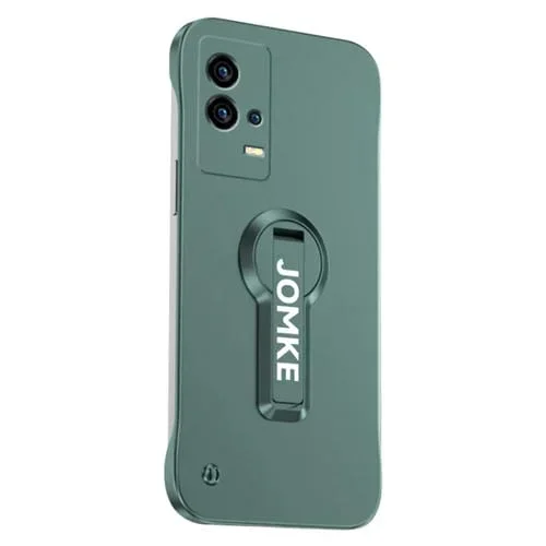 Estuche para Teléfono para PC con Soporte Giratorio de 360 Grados y Barniz para Hornear para Vivo Iqoo 8 Pro (Verde)