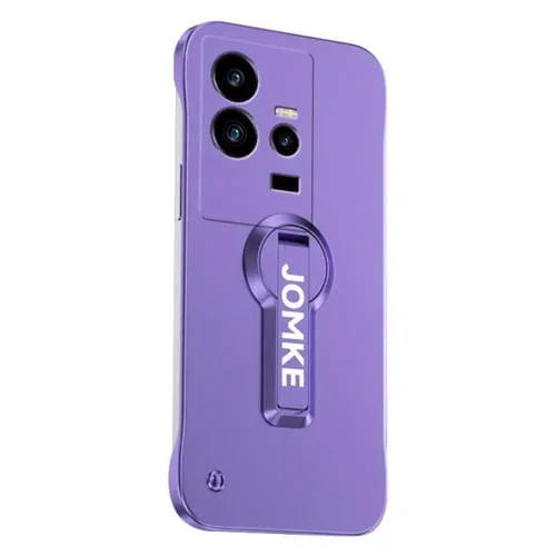 Estuche para Teléfono para PC con Soporte Giratorio de 360 Grados y Barniz para Hornear para Vivo Iqoo 11 (Morado)