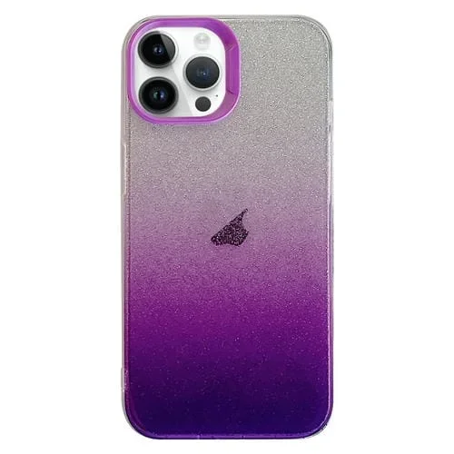 Estuche para Teléfono PC iPhone 12 Pro Purpurina Degradada Imd Doble Cara (Púrpura)