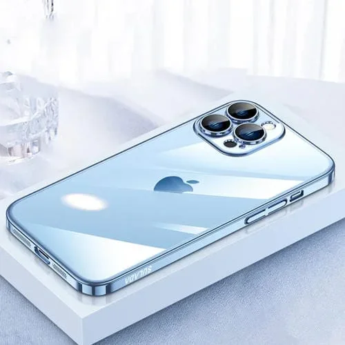 Estuche para teléfono Sulada Jingjia Series para iPhone 15 Pro con protector de Lente para PC (Azul Sierra)