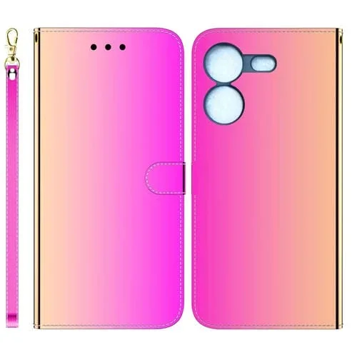 Estuche para Teléfono Tecno Pova 5 Cuero con Superficie de Espejo Imitado (Color Degradado)