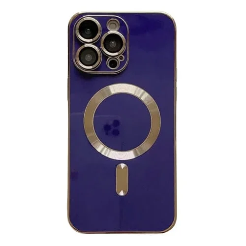 Estuche para Teléfono TPU Apple iPhone 15 Pro con Revestimiento Magsafe y Película para Lentes (Azul)