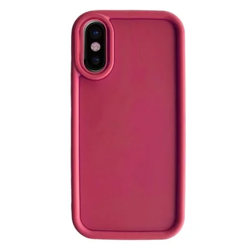 Estuche para Teléfono TPU Esmerilado + Marco a Prueba de Golpes para iPhone X / Xs (Rojo Clarete)