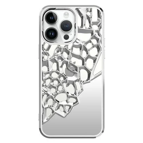 Estuche para Teléfono TPU Galvanizado iPhone 12 Pro Disipación de Calor Hueca Estilo Espejo (Plateado)