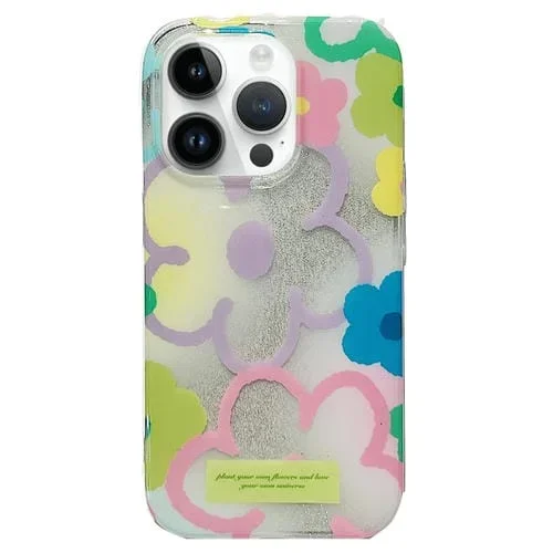 Estuche para Teléfono TPU iPhone 13 Pro Cobertura Total Imd Doble Cara (Línea de Gancho, Flores Rosadas Moradas)