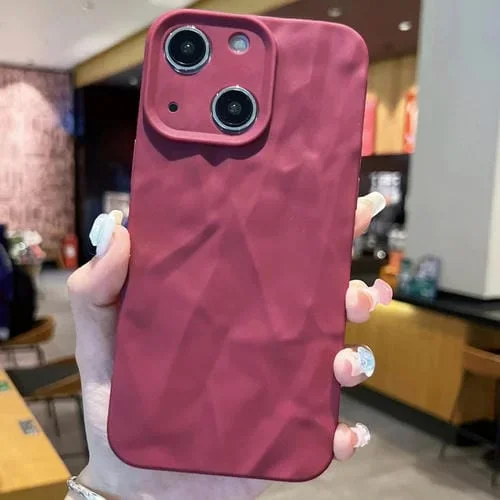 Estuche para Teléfono TPU iPhone 14 Plus Textura de Arrugas Esmeriladas (Rojo)
