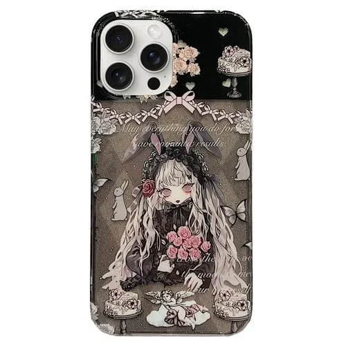 Estuche para Teléfono TPU iPhone 15 Pro Max Cobertura Total Imd Doble Cara (Orejas de Conejo, Rosa)