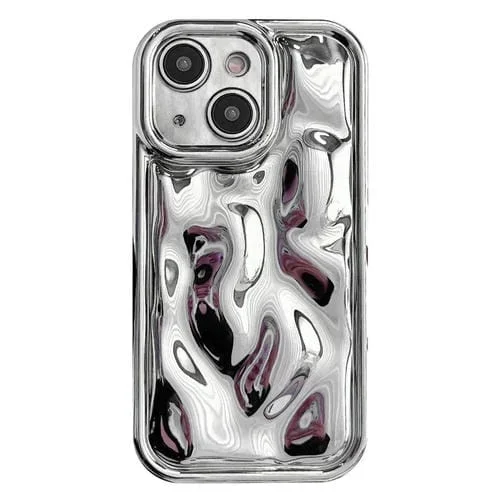Estuche para Teléfono TPU iPhone 15 Textura Meteorito Galvanizado (Plateado)
