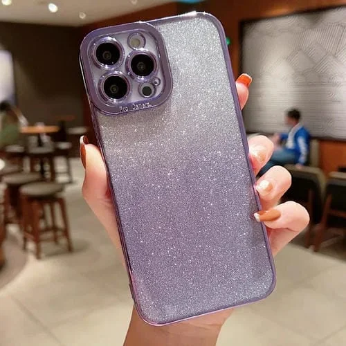 Estuche para Teléfono TPU iPhone 6 Plus 6S Plus con Brillo Degradado Transparente (Púrpura)