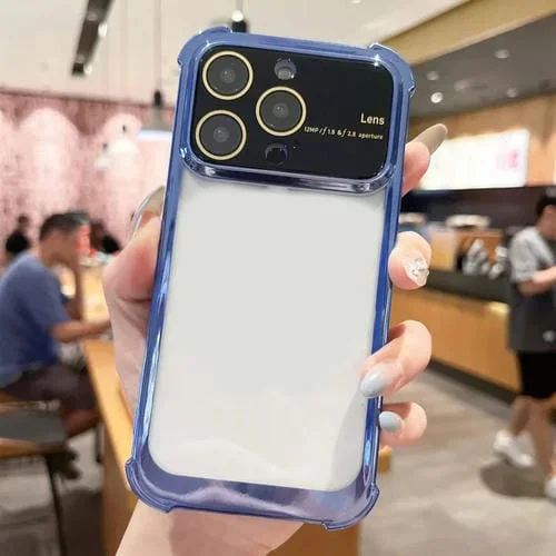 Estuche para Teléfono TPU para iPhone 11 Pro a Prueba de Golpes con Película para Lentes (Azul)