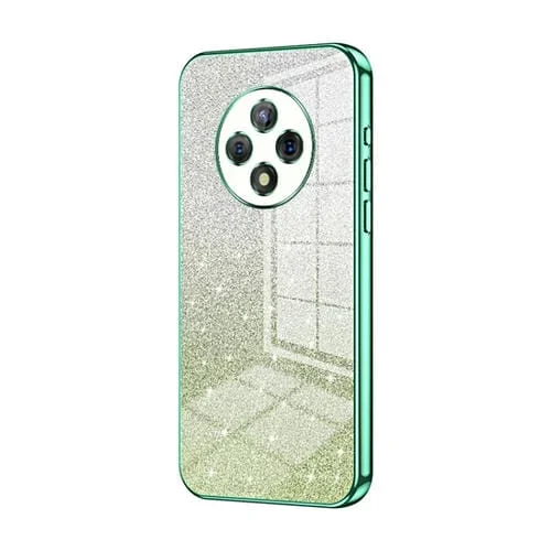 Estuche para Teléfono U-Magic Enjoy 50 Plus Galvanizado con Polvo de Brillo Degradado (Verde)