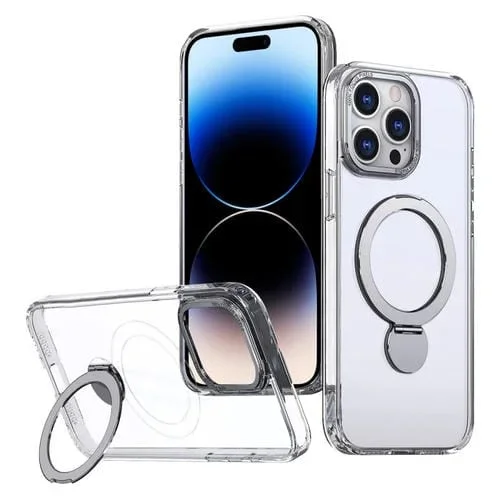 Estuche para Teléfono Wing Series Gen2 con Soporte de Anillo de Metal Magsafe para iPhone 14 Pro (Transparente)