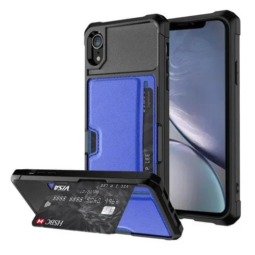 Estuche para Teléfono Zm02 para iPhone Xr con Ranura para Tarjeta (Azul)