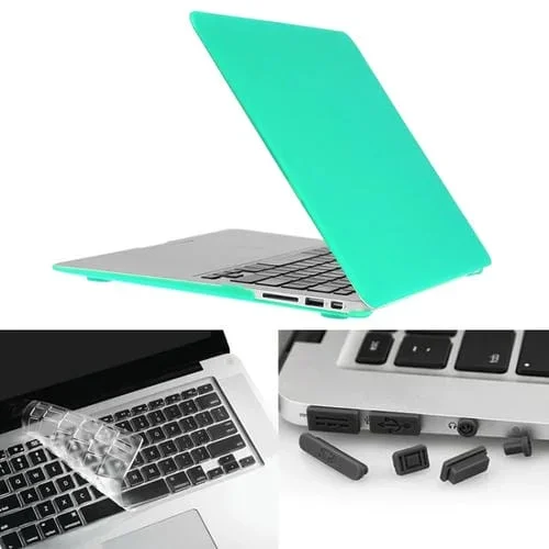 Estuche Protector 3 en 1 Enkay para MacBook Air 13,3 » A1369 A1466 con Protector de Teclado y Tapón de Polvo (Verde)