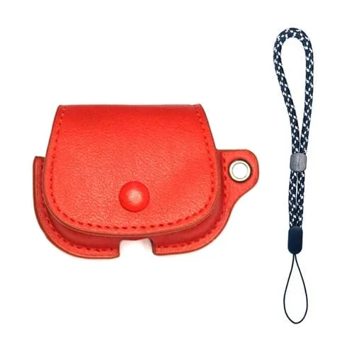 Estuche Protector para AirPods Pro 2 Cuero PU Estilo Mochila con Cordón (Rojo)