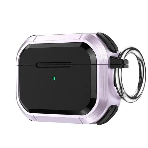 Estuche Protector para Auriculares Airpods 3 Armor TPU + PC con Hebilla de Metal (Lavanda)