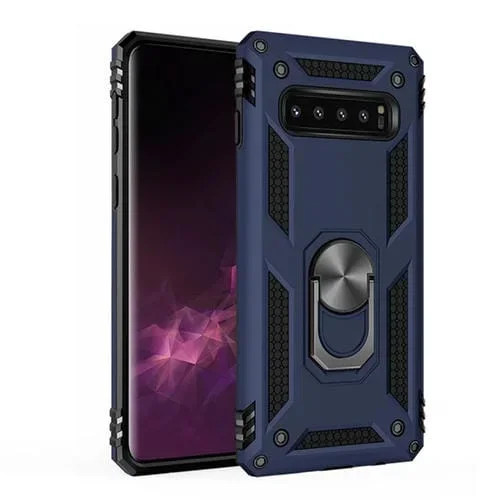Estuche Protector TPU PC Sergeant Armor para Galaxy S10 Plus con Soporte Rotación 360 (Azul)