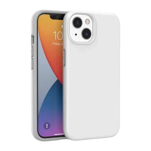 Estuche teléfono Superficie Aceite Goma iPhone 13 Mini (Blanco)