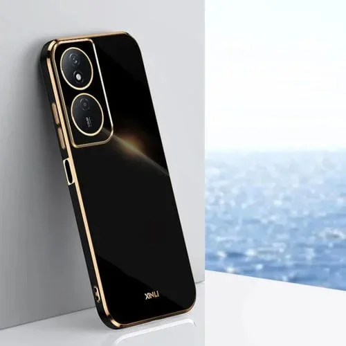Estuche TPU Electrochapado 6D Xinli para Honor Play 50 Plus 5G con Borde Recto (Negro)