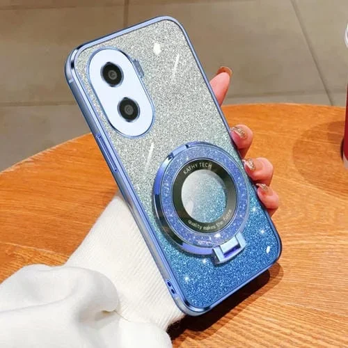 Estuche TPU para Honor X40I con Soporte Redondo y Brillo Degradado (Azul Sierra)