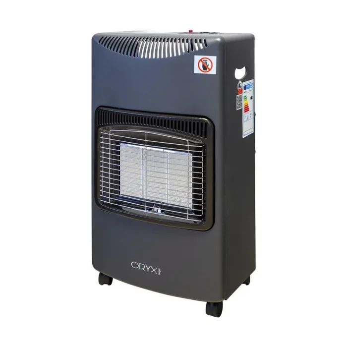 Estufa gas infrarroja ceramica 4,5 kw. 3 potencias, triple sistema de seguridad, con ruedas, encendido piezo-electrico