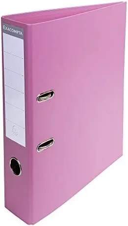 Exacompta – Prem’Touch – Archivador de palanca de PVC, (lomo de 70 mm, 2 anillas, tamaño A4), color rosa