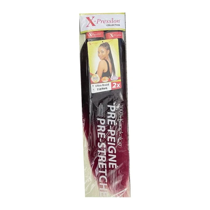 Extensiones para el pelo x-pression pre peigne borgoña 2 unidades