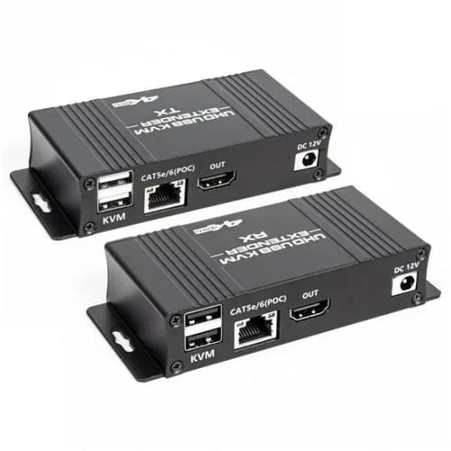 Extensor de Cable de Red D5-1/D6-1 Cat6/5E 80 M para Control por Ordenador HDMI y KVM Enchufe UE