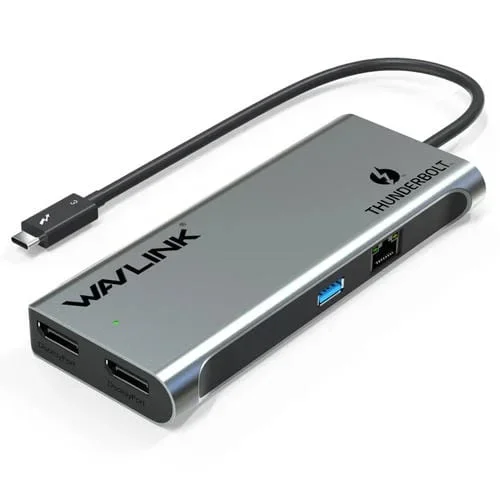 Extensor Multifunción 4 en 1 Wavlink WL-UTD05 Tipo C a Conector DP Thunderbolt 3 Transferencia 4K
