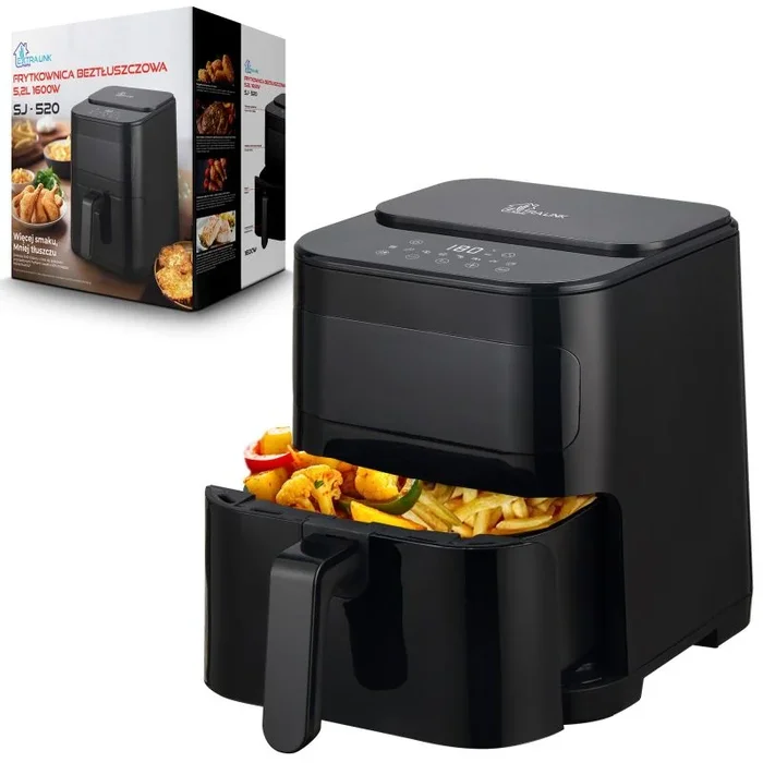 Extralink HOME AIR FRYER 5.2L EU SJ-520 freidora Sencillo 5,2 L Freidora de aire caliente Negro