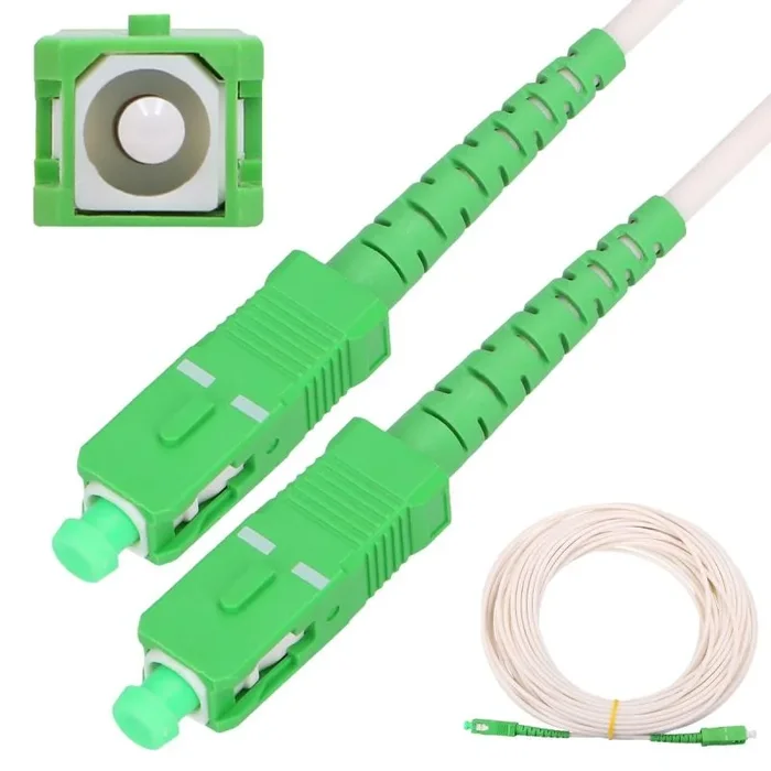 Extralink Patchcord SC/APC-SC/APC blanco LSOH, Monomodo, Simplex, G.657A2, 3mm, 30m