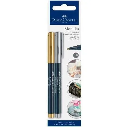 Faber-Castell 160796 marcador 2 pieza(s) Punta de pincel Oro, Metálico