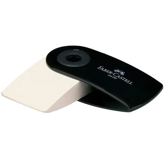 Faber castell goma de borrar sleeve mini con funda negro -expositor 24u-