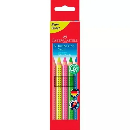 Faber-Castell Jumbo GRIP Azul, Verde, Naranja, Rosa, Amarillo 5 pieza(s)