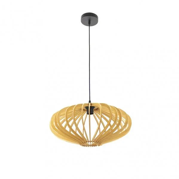 FABRILAMP Colgante Sapelli 1xE27 Madera Natural 45D