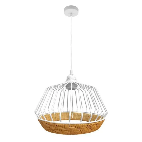 FABRILAMP Lámpara de techo colgante Hugo 1xe27 Blanco/natural 36d