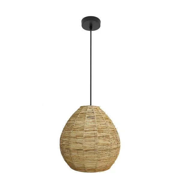 FABRILAMP Lámpara de techo colgante Vitox 1xe27 Negro/natural 35d