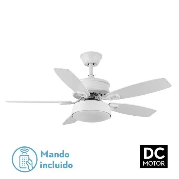 FABRILAMP Ventilador 30w Dc Braw Blanco 5 Aspas Blanco/haya 6 Vel. 3 Colores 106,7d C/remoto, Memoria Y Temporizador 2850lm
