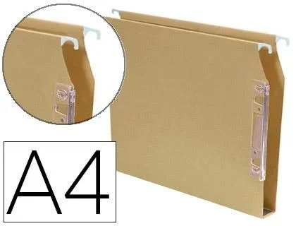 Fade carpeta colgante visor lateral aku kraft cartulina a4 lomo 20 con etiquetas -25u-
