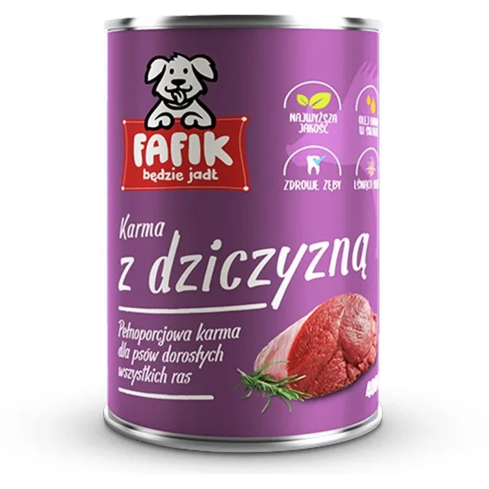 Fafik dog food with venison – comida húmeda para perros – 400 g