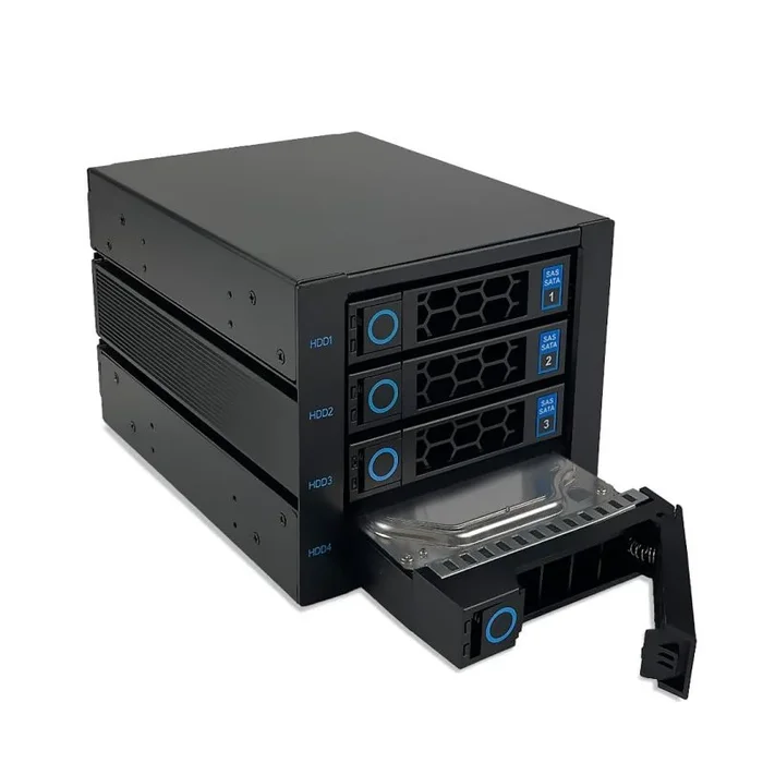 FANTEC 2553 WR-C3141-12G/6G SAS/SATA 12G backplane housing for 4× 3.5″/2.5″ HDD/SSD on a Tray in a 3X 5.25 Module