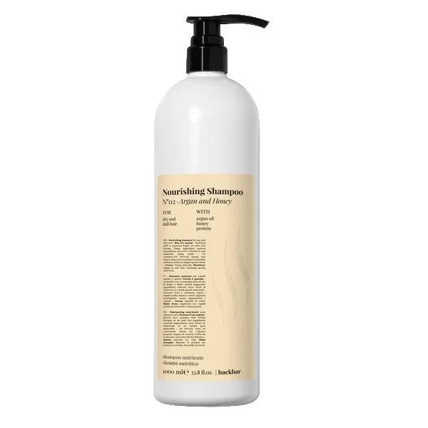 FarmaVita Back.Bar N°02 Argan & Honey Nourishing Shampoo 1000 ml Champú Profesional Mujeres