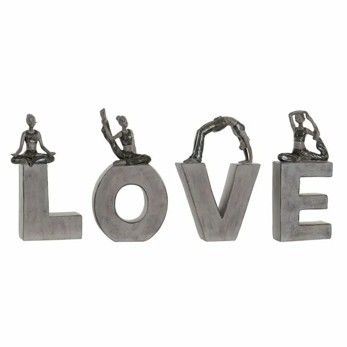 Figura decorativa dkd home decor love resina (13 x 6 x 23 cm) (40 x 4 x 22 cm) (4 pcs)