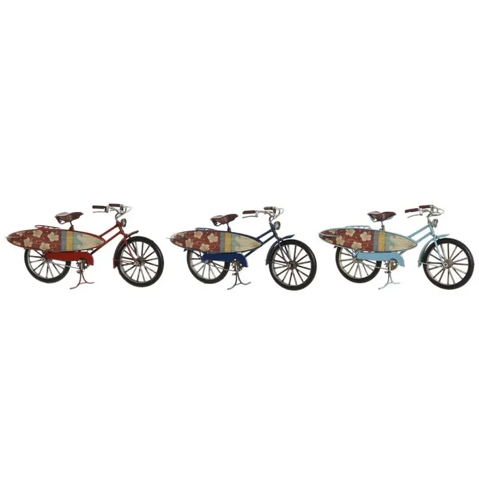 Figura decorativa home esprit 27 x 9,5 x 14,5 cm (3 unidades) bicicleta