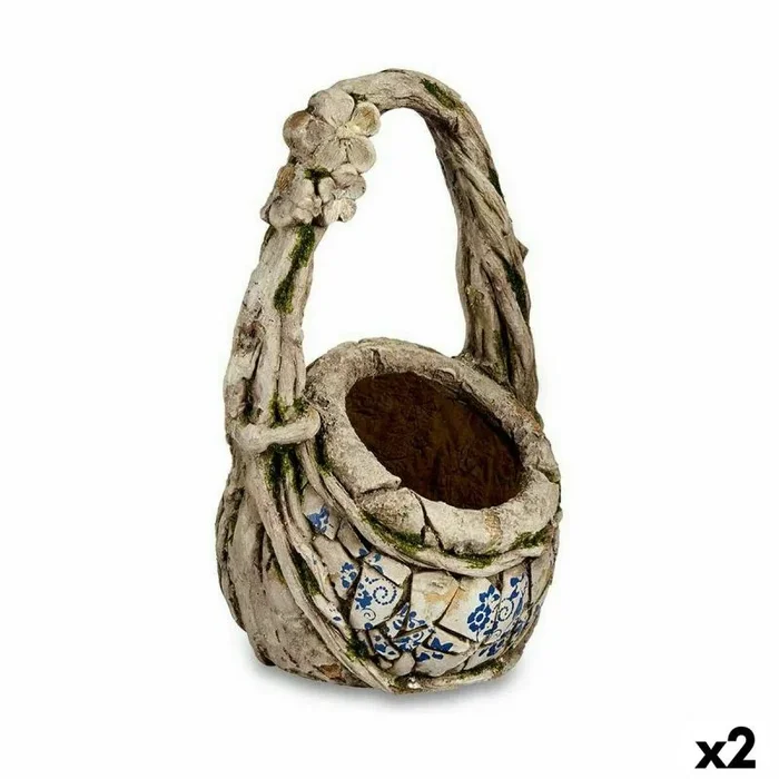 Figura decorativa para jardín jarrón poliresina 25,5 x 44 x 27,5 cm (2 unidades)